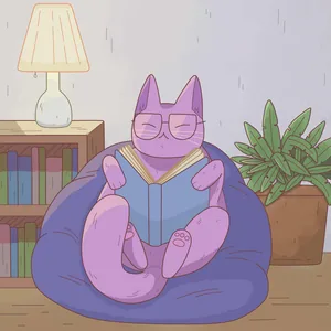 A Good Book cover art by Purrple Cat